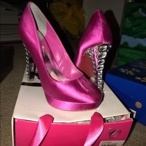 Fuschia Satin Pink “Paris Hilton” Heels